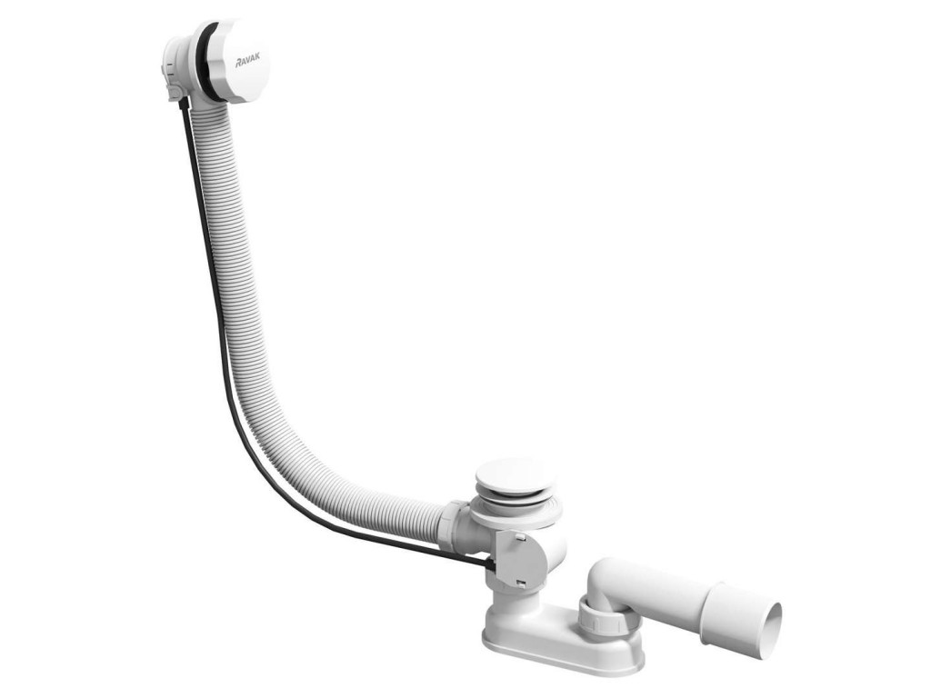 Ravak  Evacuare cada ravak, ventil, preaplin, 570 mm, bowden, mat, alb, x01843