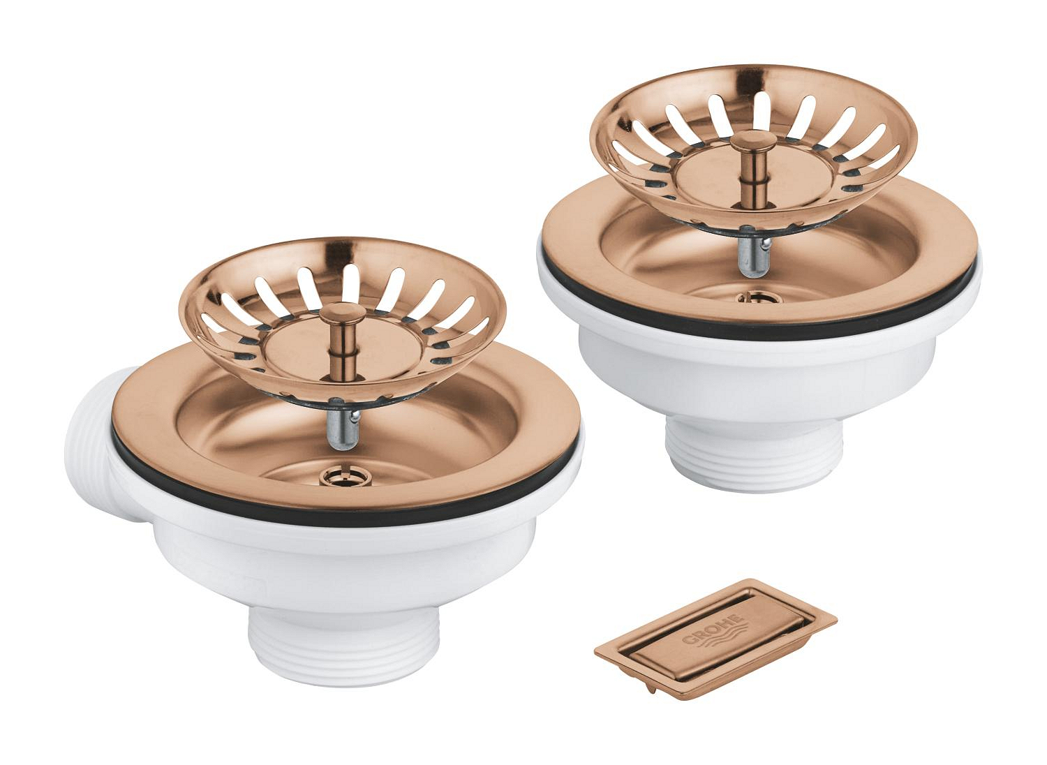 Grohe Evacuare chiuveta bucatarie grohe, 2 cuve, ornament prealin, cupru, 40997dl0