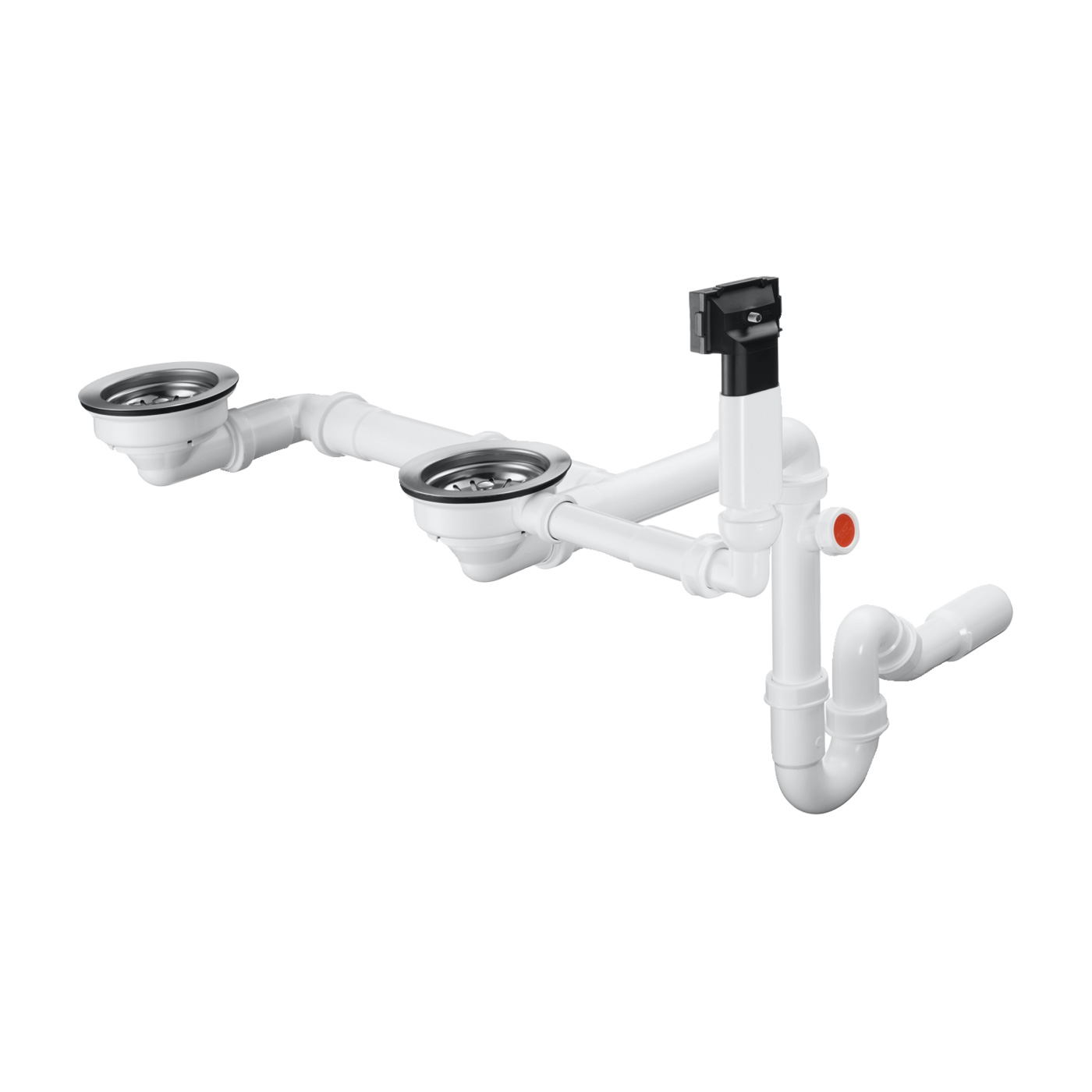 Hansgrohe Evacuare chiuveta bucatarie hansgrohe, pentru 2 cuve, sifon, preaplin, abs, 43928000
