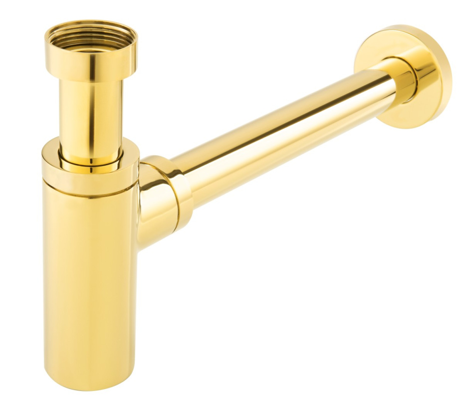 FDesign Evacuare lavoar fdesign kleome fd7-203-55, universal,  1 1/4'', reglabil, slid curatare, lucios, auriu