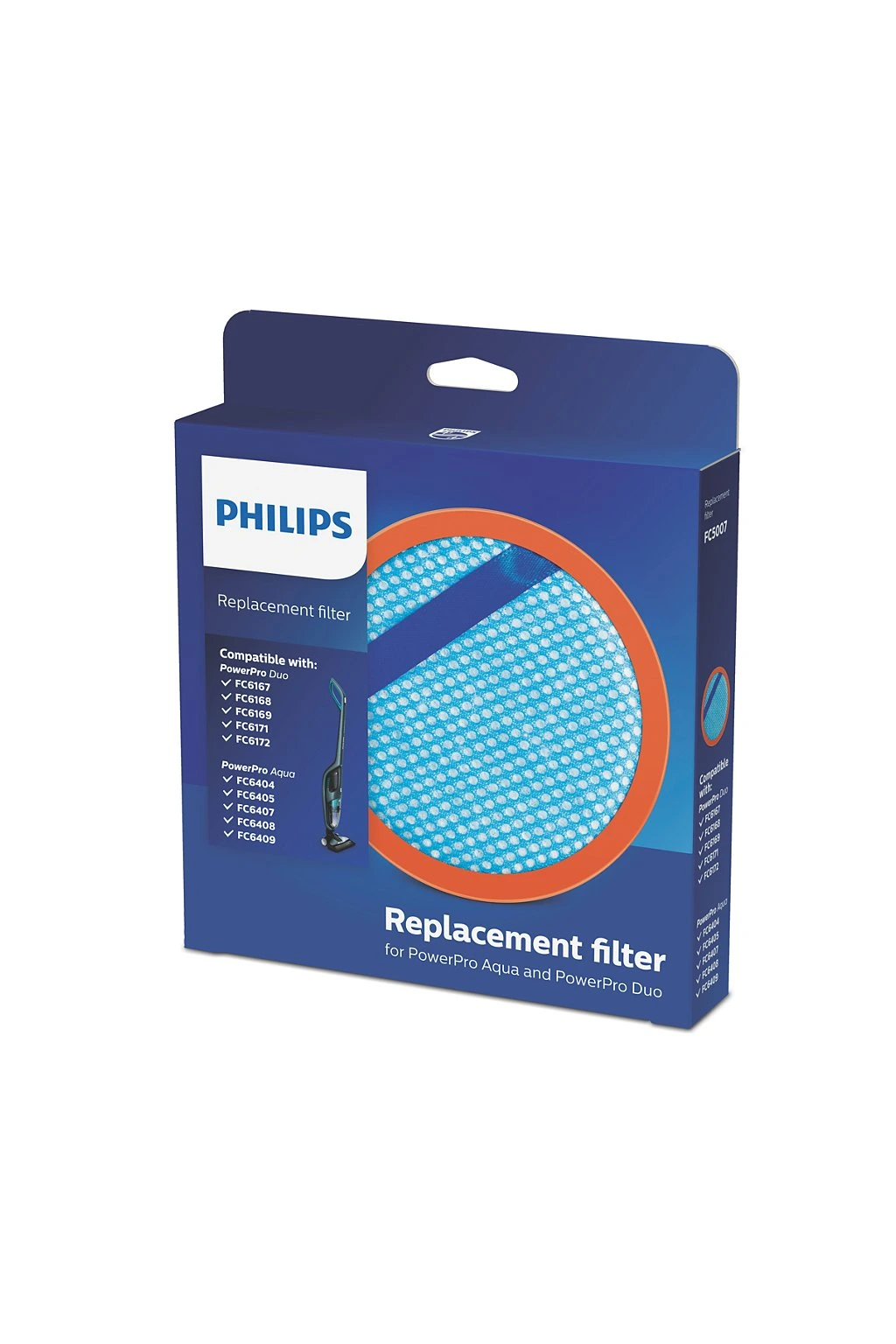 Philips Filtru aspirator verticala philips, pentru powerpro si aqua, lavabil, fc5007/01