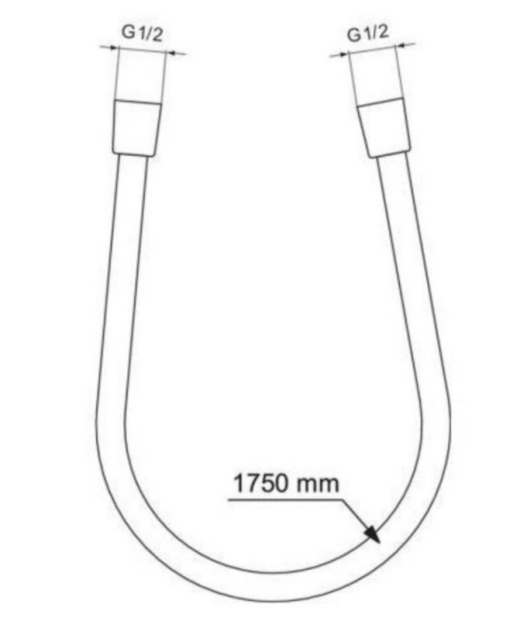 Furtun dus Roca A5B2116VA0, 1.75 m, 5 bar, 1/2 tip conexiune para dus, 1/2 tip conexiune baterie, Auriu