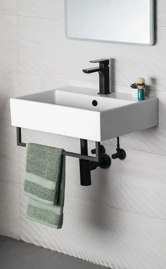 Aqualine Lavoar aqualine sistema, pe blat/perete, 60 x42 cm, alb, 10sf50060