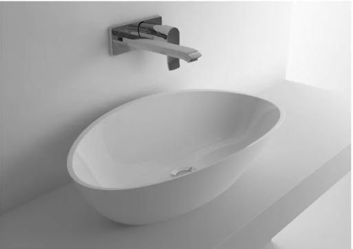Cast Marble Lavoar cast marble praga 630403061003, 600 x 350 mm, montare pe blat, compozit, alb