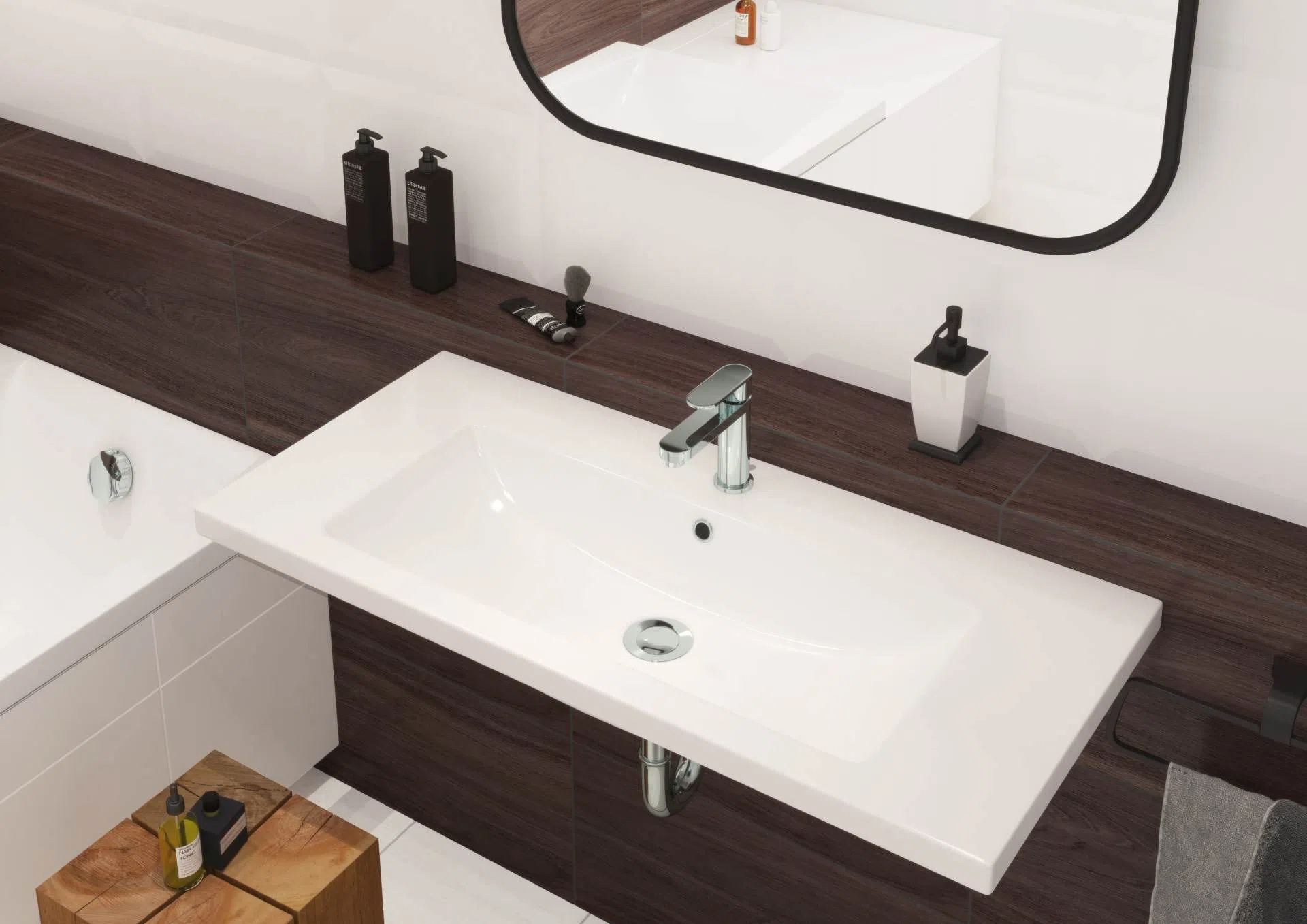 Cersanit Lavoar cersanit como, pe mobilier, 100 x 45 cm, alb, k32-016-ex1