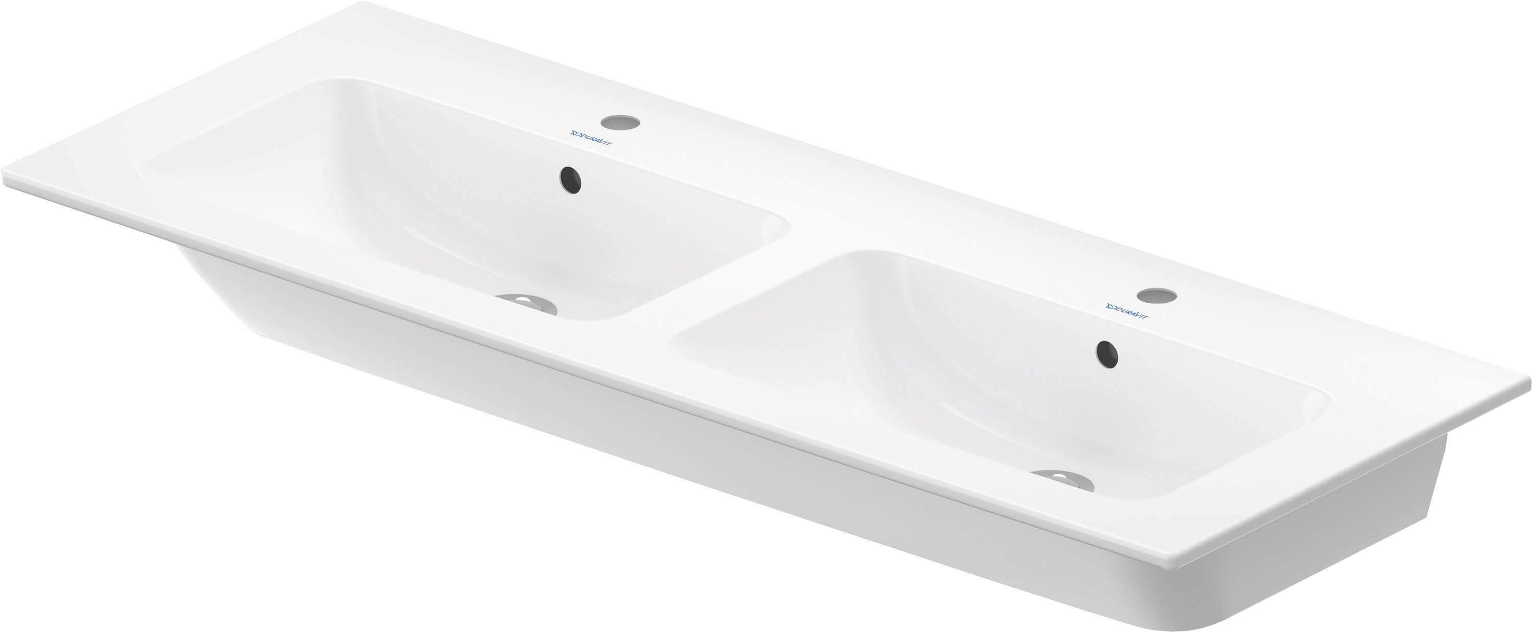 Duravit  Lavoar dublu duravit me by starck, pe mobila, 1300 x 490 mm, wondergliss, alb, 23361300001