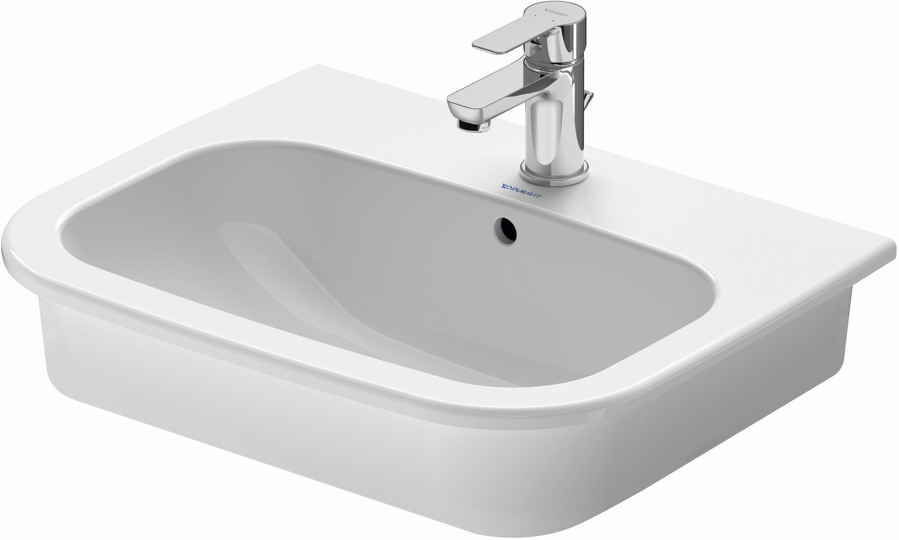 Lavoar Duravit 0337540000, D-Code, montaj in blat, preaplin, zona mont