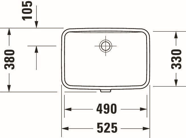Lavoar Duravit 03954900282, NO 1, montaj sub blat, nr orificii baterie