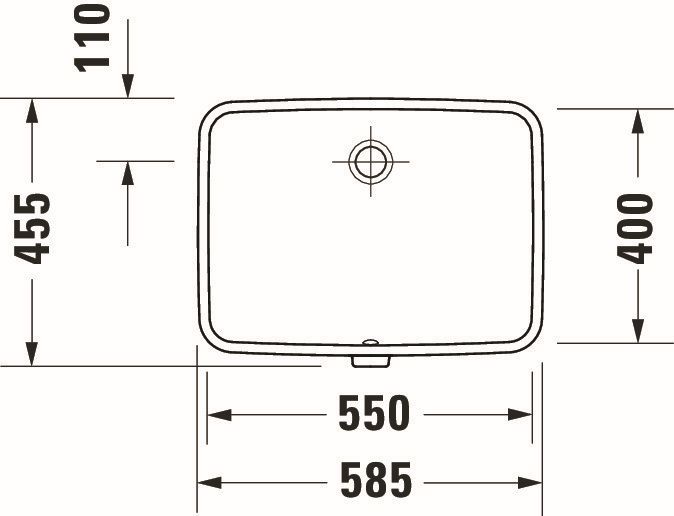 Lavoar Duravit 03955500282, NO 1, montaj sub blat, nr orificii baterie