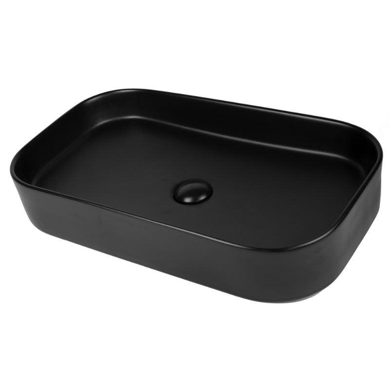 Fluminia Lavoar fluminia capri, pe blat, 65 x 38 cm, mat, negru, 8064-65mb