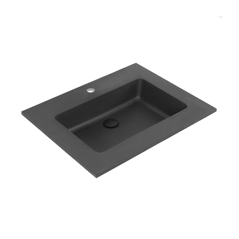Fluminia Lavoar fluminia, pe mobilier, 80 x 46 cm, mat, negru, lav-80 comp black