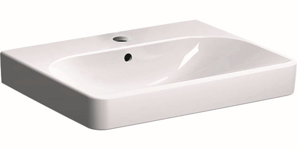 Geberit  Lavoar geberit smyle square 500.229.01.1, 600 x 480 mm, montare pe perete, preaplin, ceramica sanitara, alb
