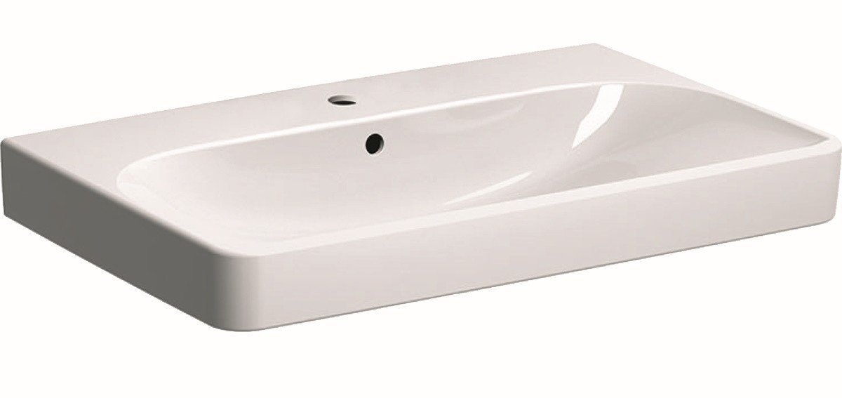 Geberit  Lavoar geberit smyle square 500.249.01.1, 750 x 480 mm, montare pe perete, preaplin, ceramica sanitara, alb