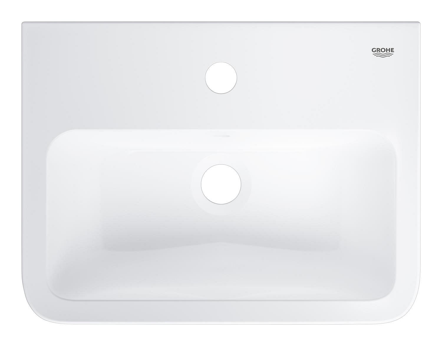 Lavoar Grohe 39806000, BauEdge, montaj pe perete, preaplin, zona monta