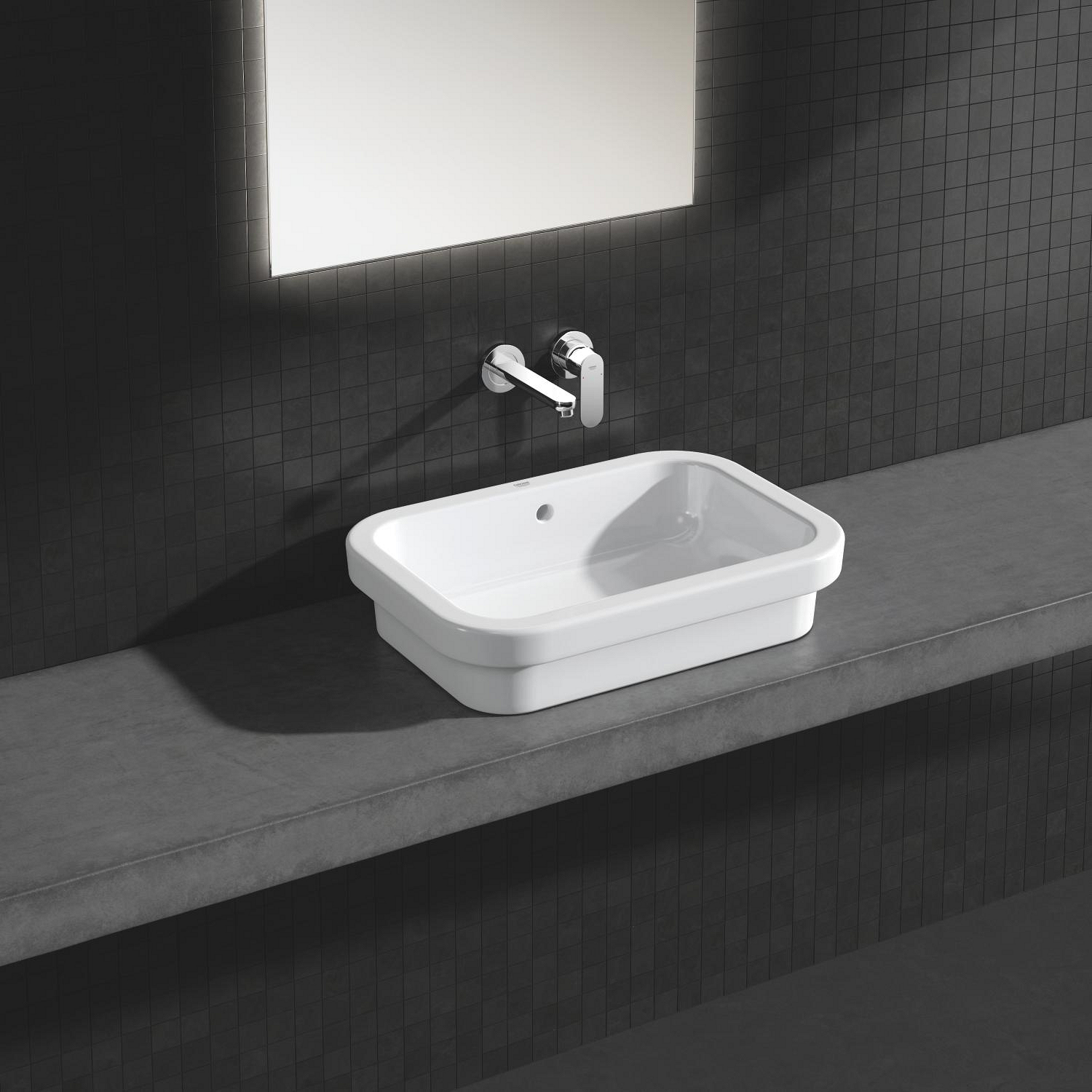 Lavoar Grohe 39124001, 168 mm, 422 mm, 600 mm, 1 cuve, suprafata antiaderent, in blat, fara nr orificii baterie, Alb