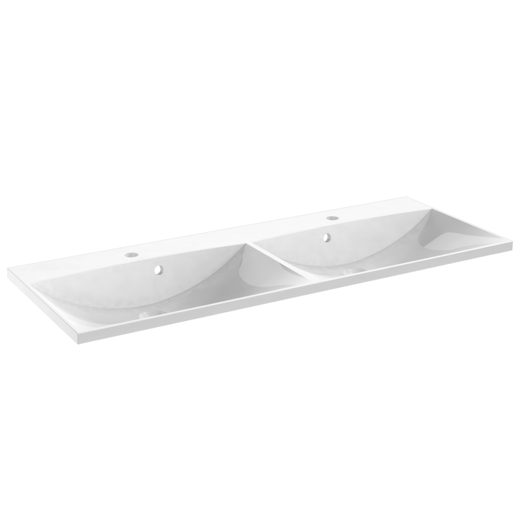 Oristo  Lavoar oristo amelia ume-am-120-92-d, 1200 x 460 mm, montare pe masca, 2 cuve, preaplin, marmura compozita, alb