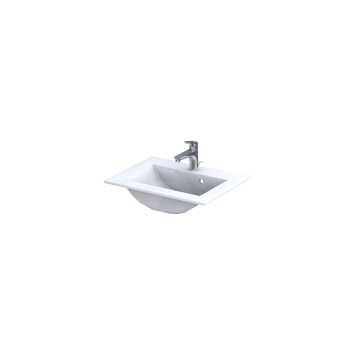 Oristo  Lavoar oristo silver, montare pe mobilier, 600 x 450 mm, alb, ume-si-60-92
