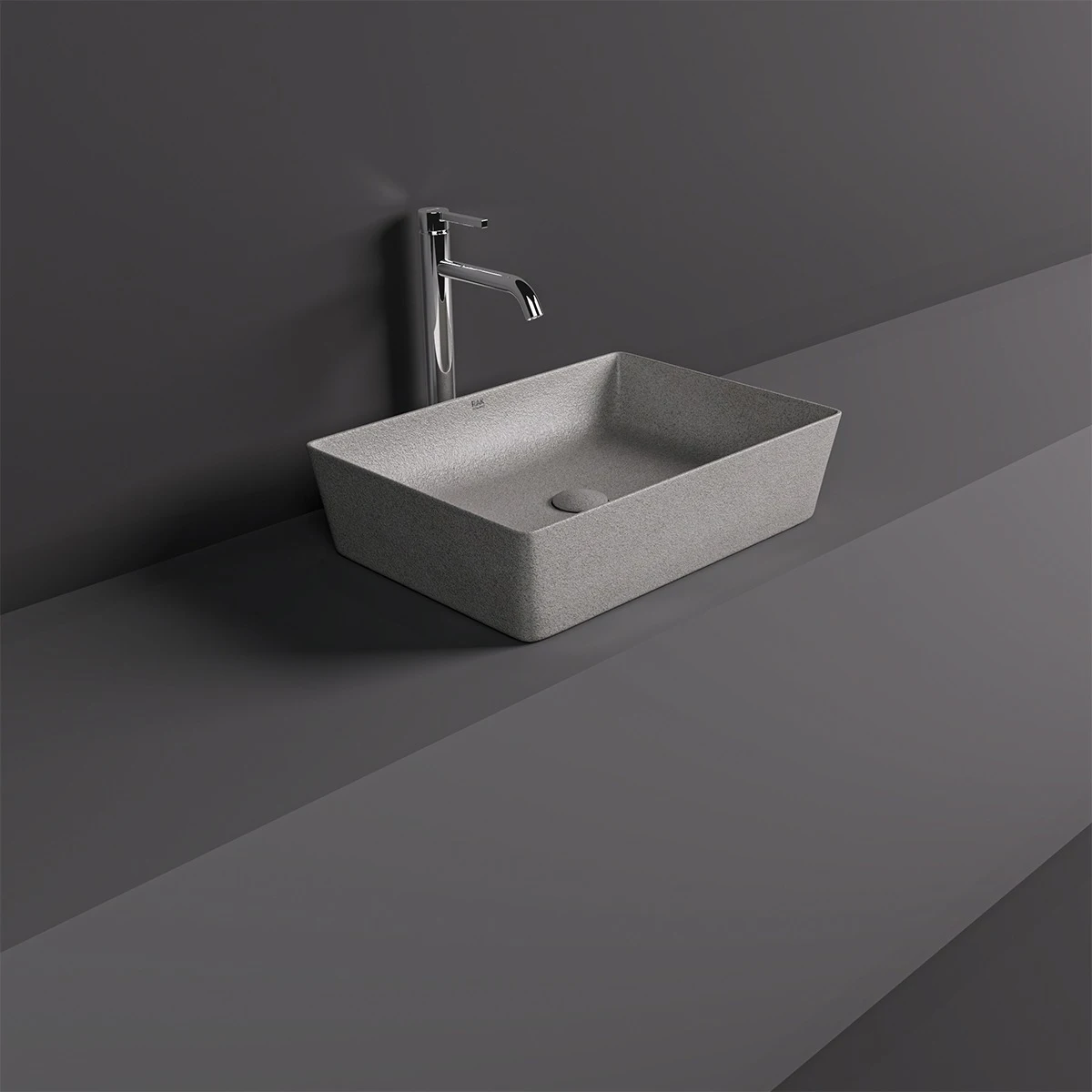 Rak Ceramics  Lavoar rak ceramics batu, pe blat, 50 x 36 cm, mat, gri piatra, batct5000626a