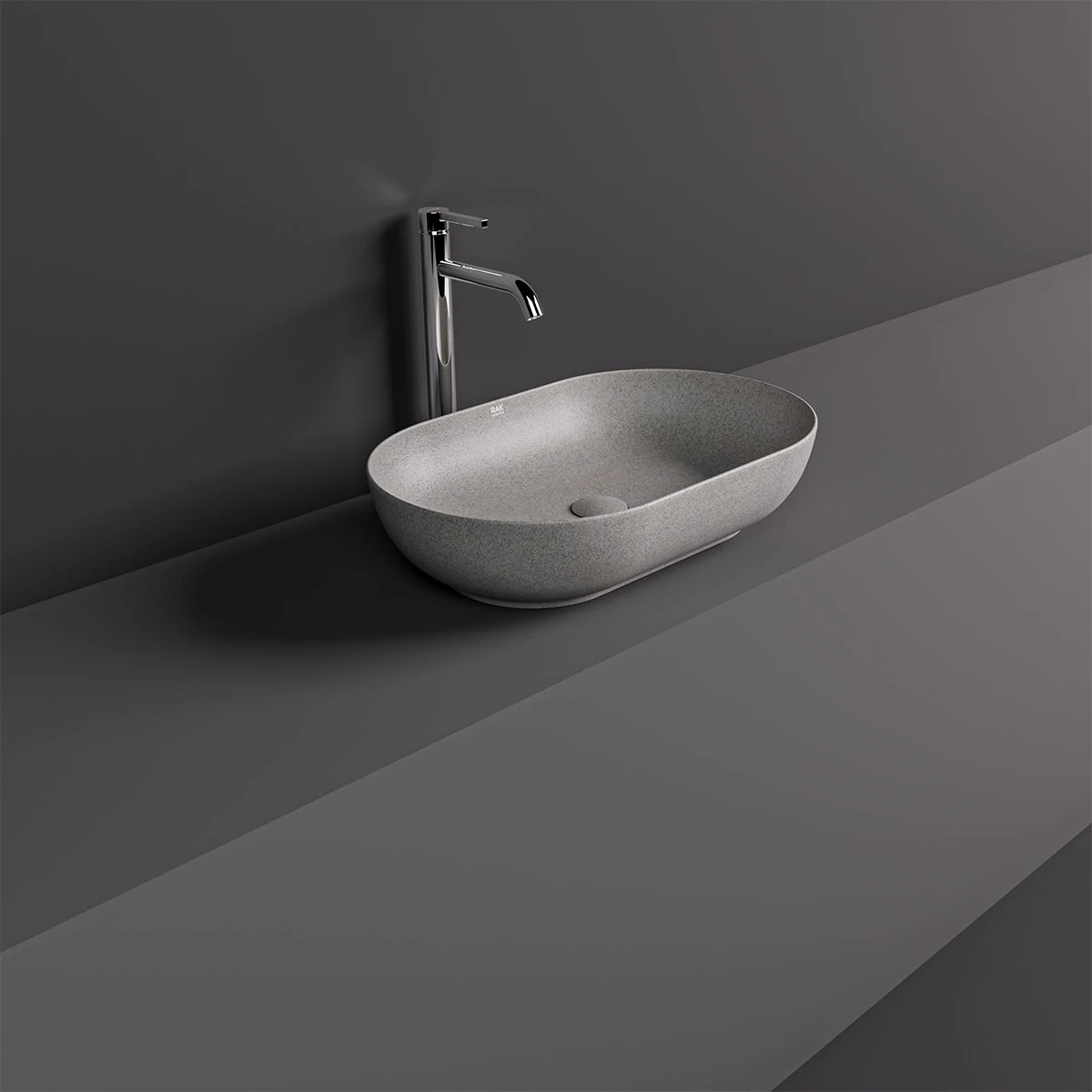 Rak Ceramics  Lavoar rak ceramics batu, pe blat, 55 x 35 cm, mat, gri piatra, batct5500626a