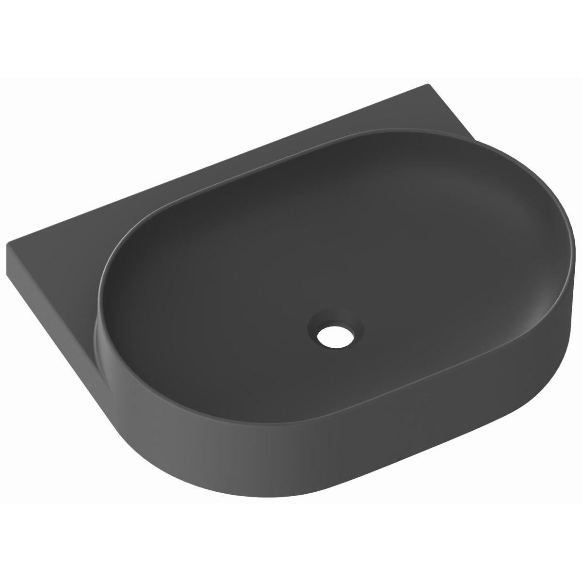 Ravak  Lavoar ravak yard, pe consola, 61 x 50 cm, mat, antracit, xjx03060000