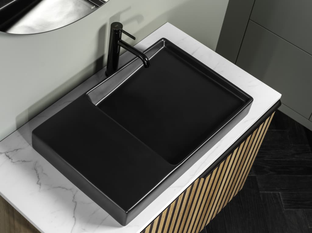 Roca Lavoar roca horizon, pe blat, 60 x 38 cm, mat, negru, a32727908b