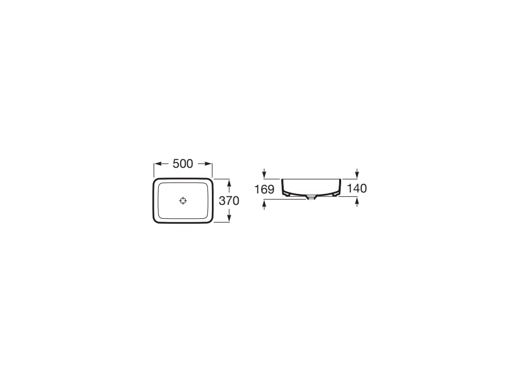 Lavoar Roca A327530640, 500 mm, 370 mm, 140 mm, 1 cuve, suprafata antiaderent, pe blat, interior zona montaj, Antracit