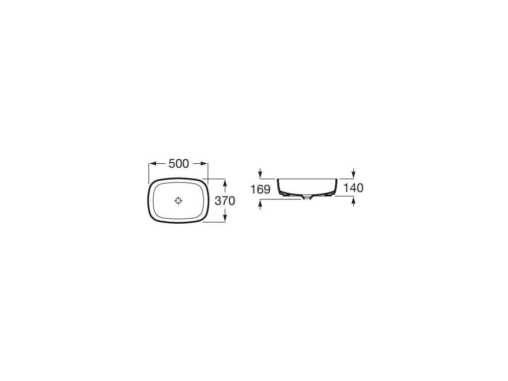 Lavoar Roca A327500640, 500 mm, 370 mm, 140 mm, 1 cuve, suprafata antiaderent, pe blat, interior zona montaj, Antracit