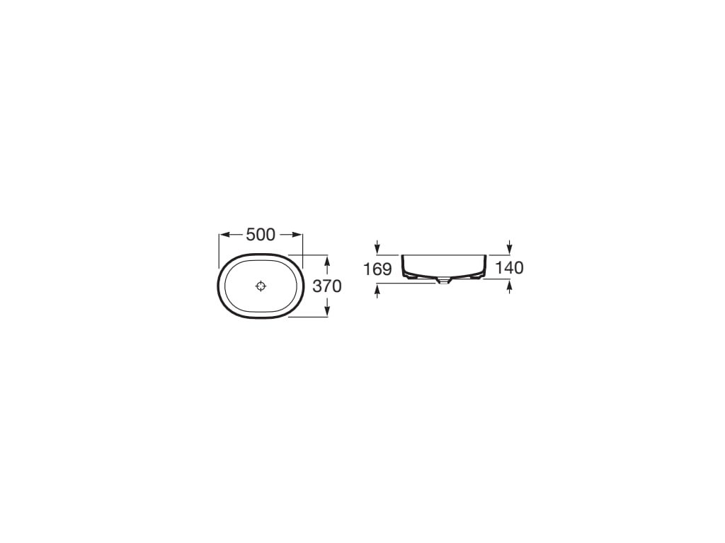 Lavoar Roca A327520640, 500 mm, 370 mm, 140 mm, 1 cuve, suprafata antiaderent, pe blat, interior zona montaj, Antracit