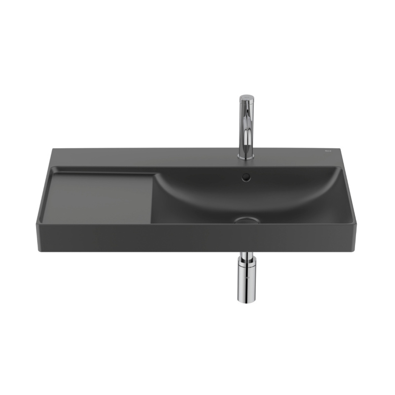 Lavoar Roca A327688080, 800 mm, 460 mm, 160 mm, 1 cuve, 1 nr orificii baterie, pe perete, interior zona montaj, Negru
