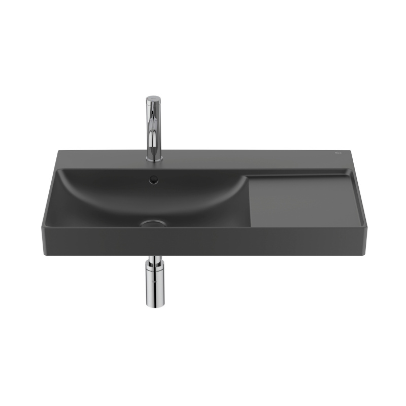 Lavoar Roca A327689080, 800 mm, 460 mm, 160 mm, 1 cuve, 1 nr orificii baterie, pe perete, interior zona montaj, Negru