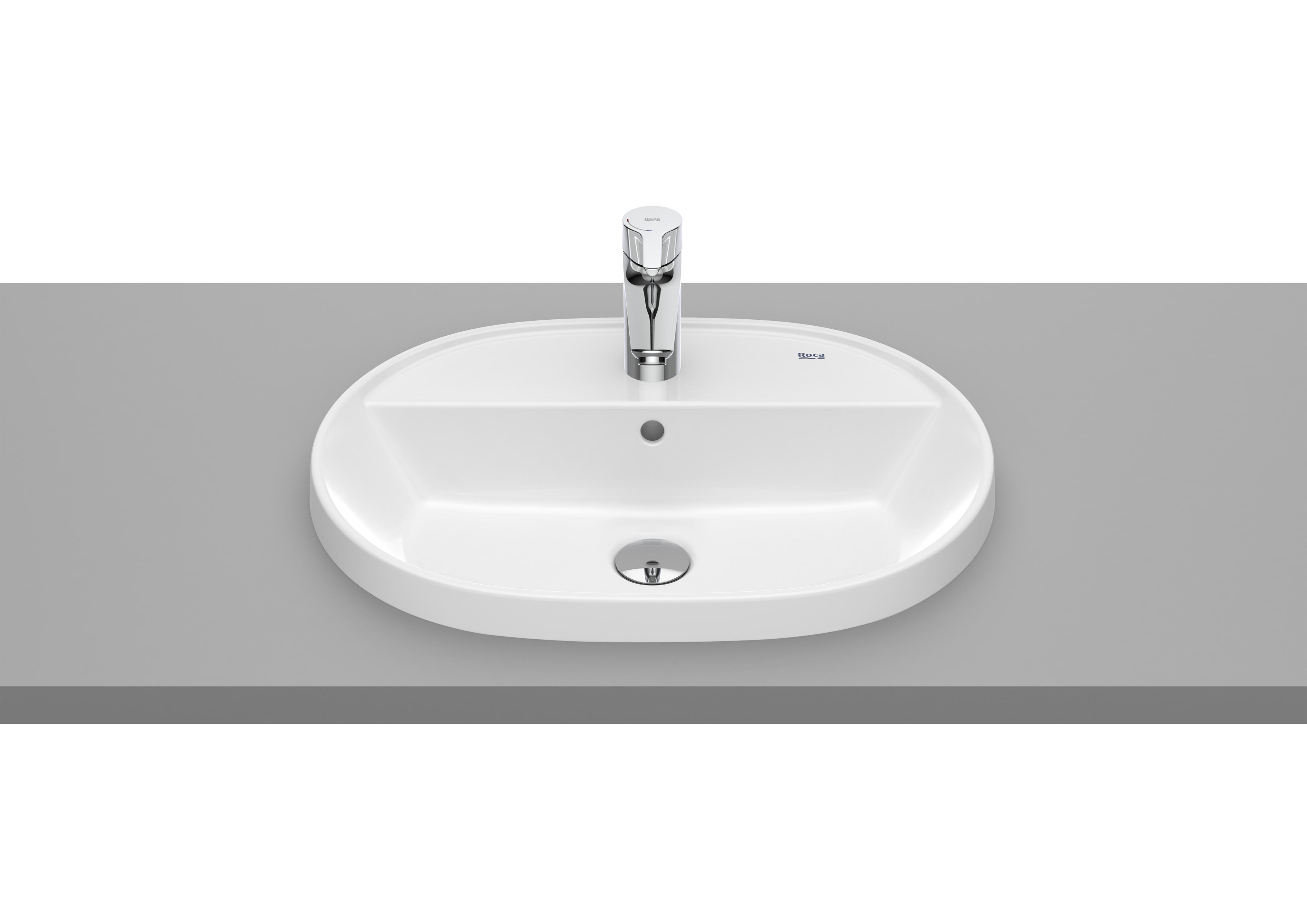 Lavoar Roca A3270Y6000, 550 mm, 400 mm, 160 mm, 1 cuve, 1 nr orificii baterie, suprafata antiaderent, Alb