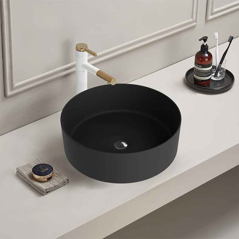 Spectrum Lavoar spectrum rosina, pe blat, 37 cm, mat, negru, 06039