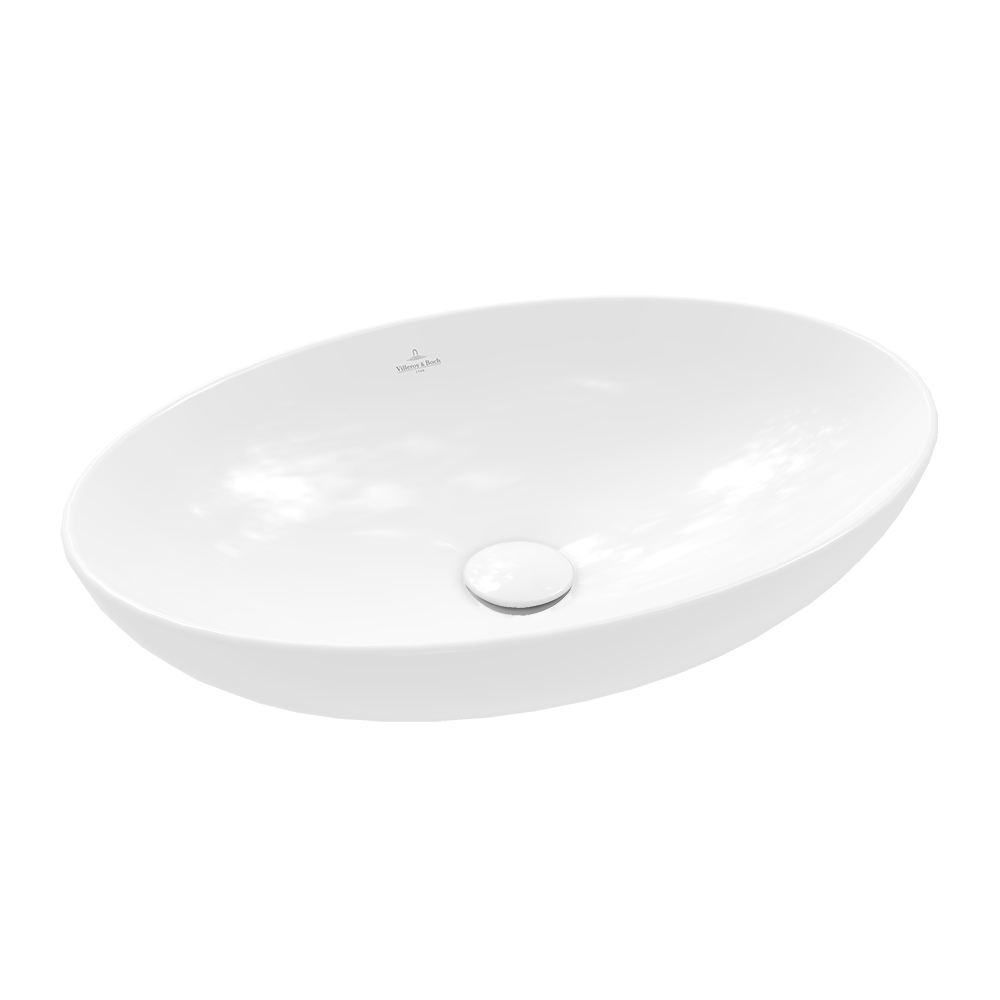Villeroy and Boch Lavoar villeroy & boch loop & friends, pe blat, 56 x 38 cm, ceramicplus, oval, alb, 4a4701r1