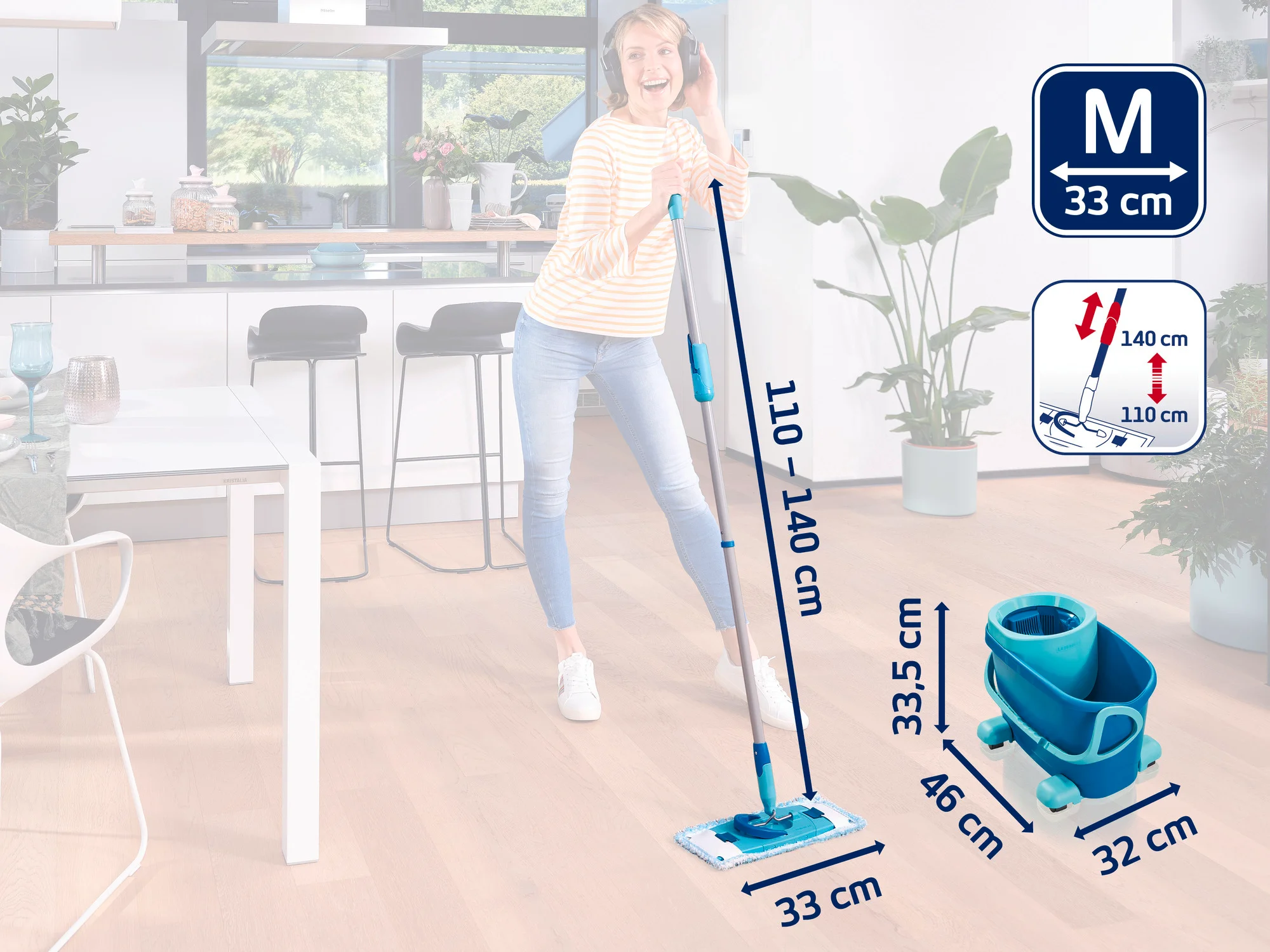 Mop Leifheit Clean Twist, galeata, telescopic, 52121…