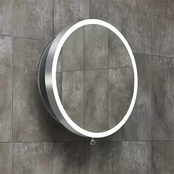 Miior Oglinda baie miiror moon, suspendata 60 cm, extensibila, iluminare, rama crom, 302601/r2-s/bo-s/u-05s/led-n