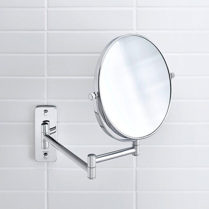 Oglinda cosmetica Duravit 0099121000, D-Code, pivotanta, numar orificii instalare 2, tip instalare pe perete, crom [3]