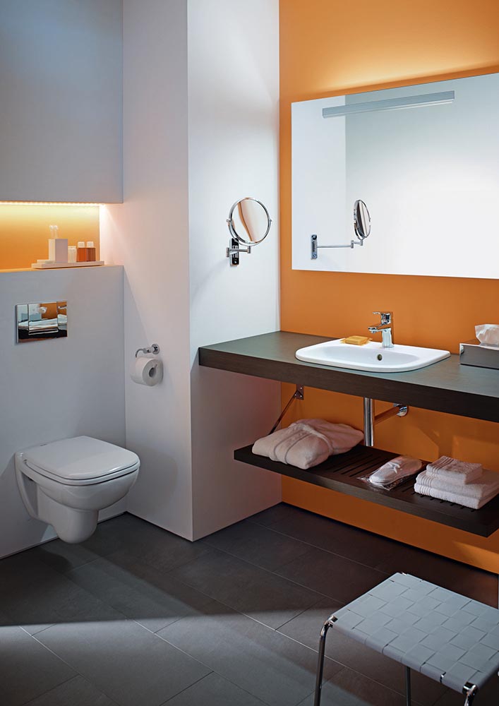 Oglinda cosmetica Duravit 0099121000, D-Code, pivotanta, numar orificii instalare 2, tip instalare pe perete, crom [6]