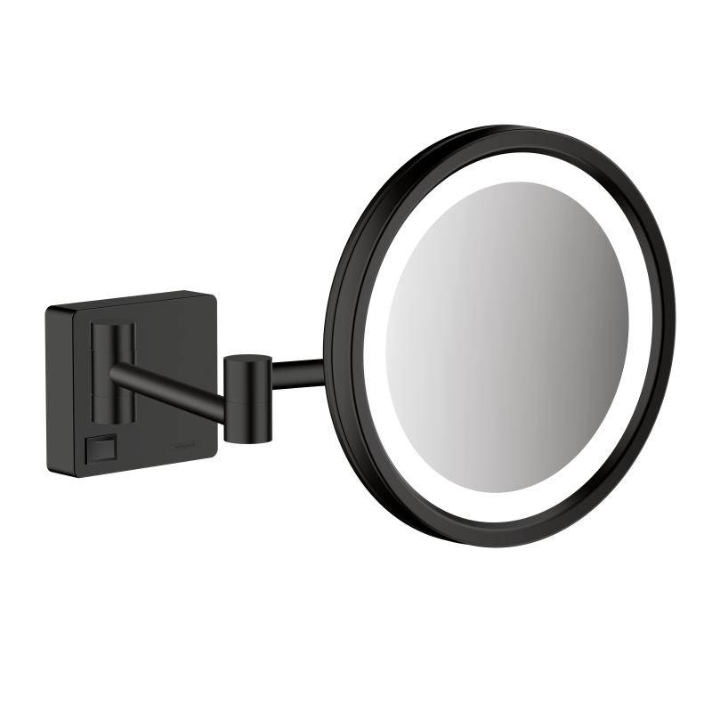 Hansgrohe Oglinda cosmetica hansgrohe addstoris 41790670, montare pe perete, iluminare led, fixare ascunsa, mat, negru