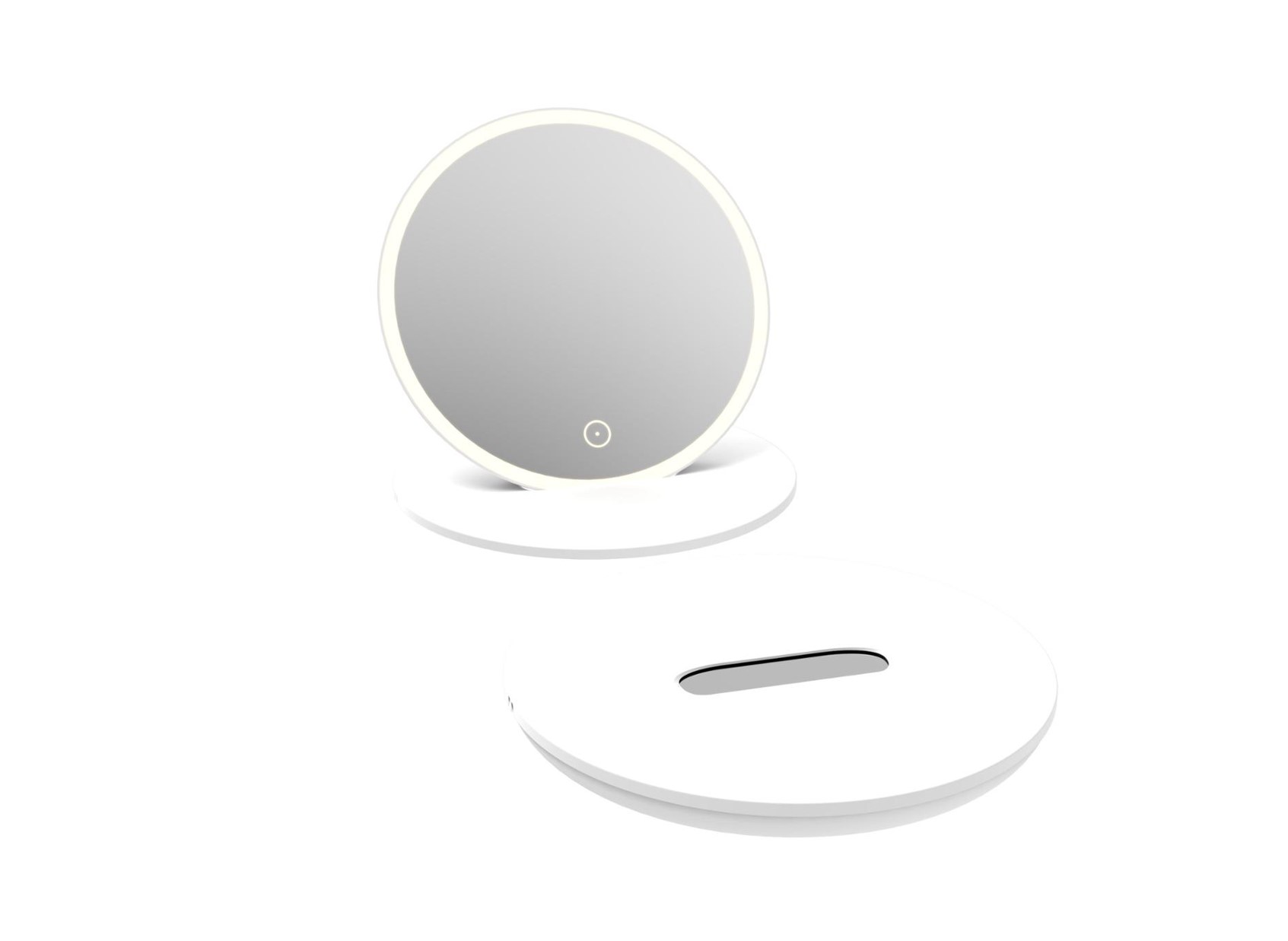 Kielle  Oglinda cosmetica kielle idolio, portabila, 154 mm, iluminare, 2.5 x, mat, alb, 50324030