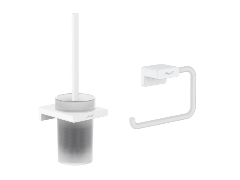 Hansgrohe Pachet 2in1 accesorii baie hansgrohe addstoris, pe perete, perie, suport, mat, alb, 41752700-3st