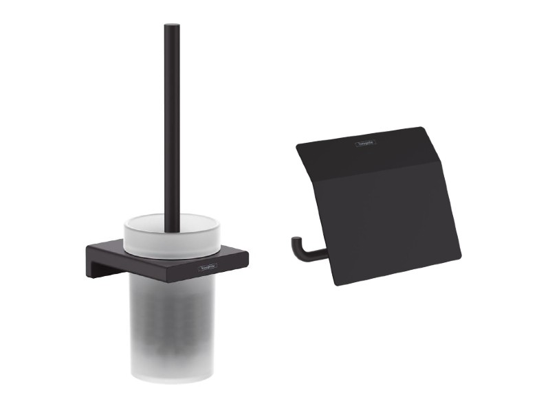 Hansgrohe Pachet 2in1 accesorii baie hansgrohe addstoris, pe perete, perie, suport, mat, negru, 41752670-1st