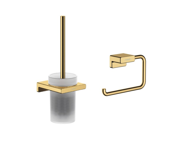Hansgrohe Pachet 2in1 accesorii baie hansgrohe addstoris, pe perete, perie, suport, lucios, auriu, 41752990-3st