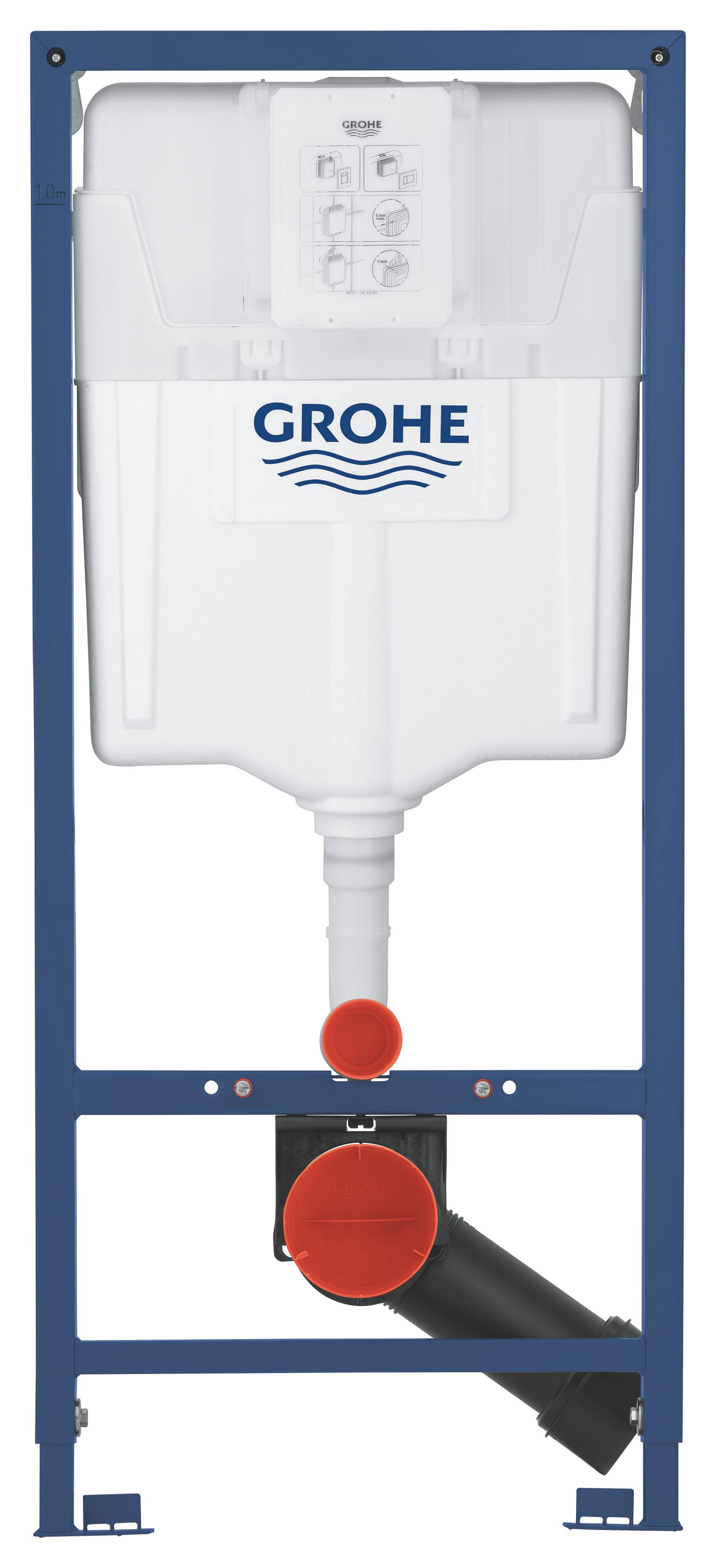Pachet 2in1 cadru WC Rapid SL Grohe 38536001, 1130 mm, 500 mm, 90, 110 mm, 2 moduri spalare, incastrat, otel