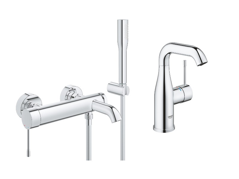 Grohe Pachet 3in1 cada grohe essence, aparenta, set dus, baterie lavoar m, crom, 25249001-4st