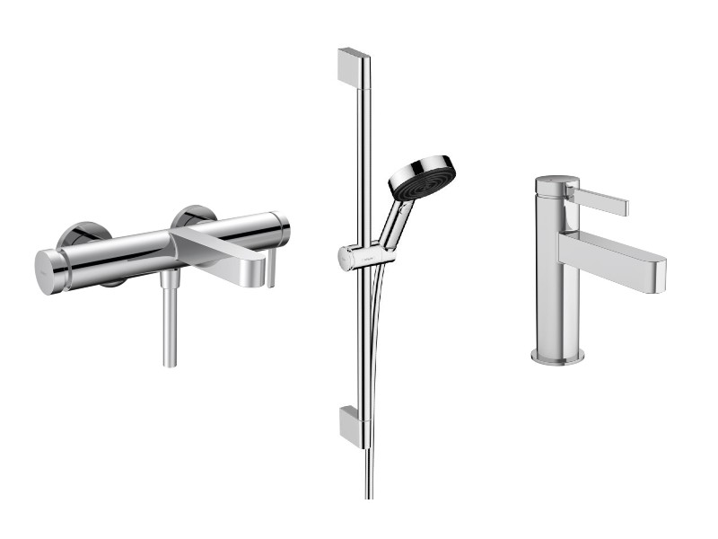 Hansgrohe Pachet 3in1 cada hansgrohe finoris, aparenta, coloana dus, 3 functii, baterie lavoar m, crom, 76420000-2st