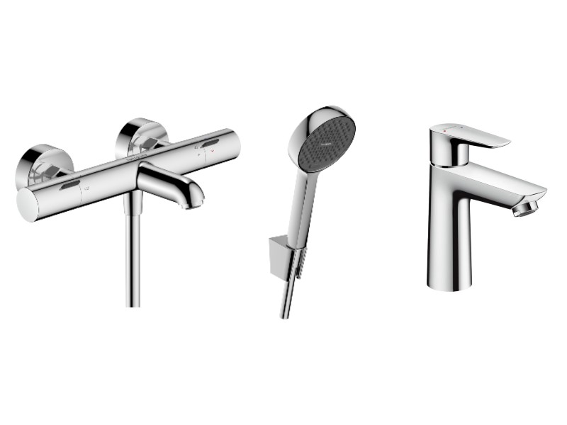 Hansgrohe Pachet 3in1 cada hansgrohe talis, aparenta, termostat, baterie lavoar, set dus, crom, 13325000-36st