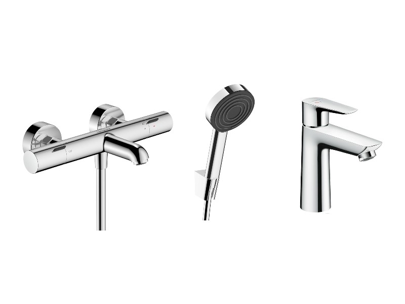 Hansgrohe Pachet 3in1 cada hansgrohe talis, aparenta, termostat, baterie lavoar, set dus, crom, 13325000-37st