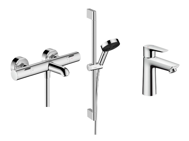Hansgrohe Pachet 3in1 cada hansgrohe talis, aparenta, termostat, baterie lavoar, set dus, crom, 13325000-38st