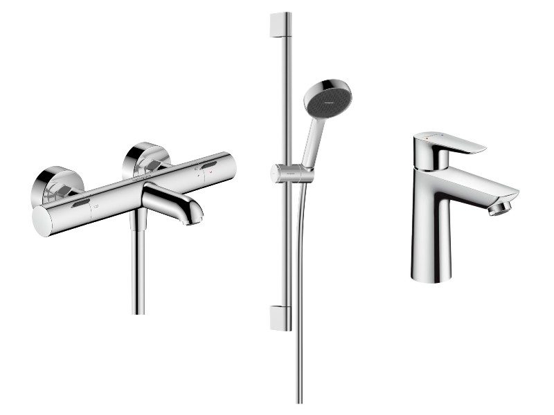 Hansgrohe Pachet 3in1 cada hansgrohe talis, aparenta, termostat, baterie lavoar, set dus, crom, 13325000-40st