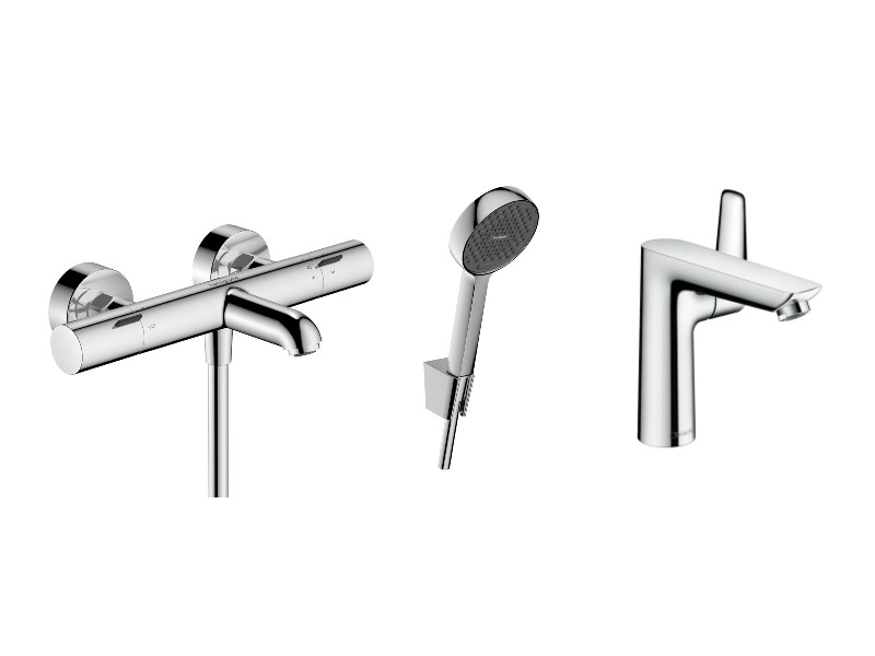 Hansgrohe Pachet 3in1 cada hansgrohe talis, aparenta, termostat, baterie lavoar, set dus, crom, 13325000-41st